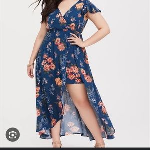 Torrid Blue Floral Romper
